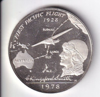 MONEDA DE PLATA DE SAMOA I SISIFO DE 1 DOLLAR DEL AÑO 1978 PACIFIC FLIGHT - LA DE LA FOTO (CON RAYA DETRAS) - Amerikaans-Samoa