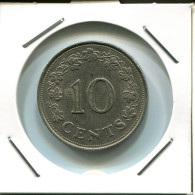 10 CENTS 1972 MALTA Coin #AR700.U - Malta