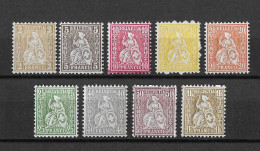 1881 Sitzende Helvetia (gezähnt) Faserpapier   ►SBK-44** Bis 52** / CHF.140.-◄ - Neufs