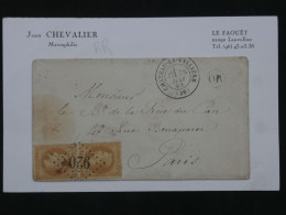 BR16 FRANCE BELLE LETTRE 1869 CHATEAU LAVALLIERE CASTEL LAUNAY A PARIS + +PAIRE DE  NAPOLEON N° 28 O.R.+AFF. PLAISANT+++ - 1863-1870 Napoléon III Con Laureles