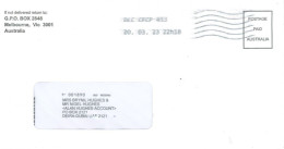 AUSTRALIA..- 2023, POSTAGE PAID SEALED COVER FROM MELBOURNE AUSTRALIA TO DUBAI. - Cartas & Documentos