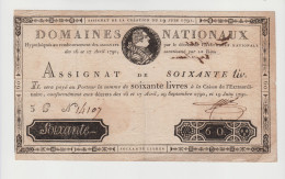 RARE - Assignat De 60 Livres  à Face Royale Daté Du 19 Juin 1791. - Assignats