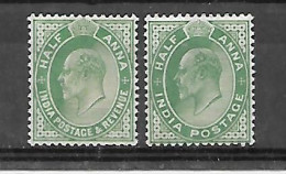 INDE ANGLAISE Sc 61 Et 76 * - 1902-11 Koning Edward VII