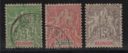 Reunion - N°46 à 48 - Obliteres - Cote 14€ - Used Stamps