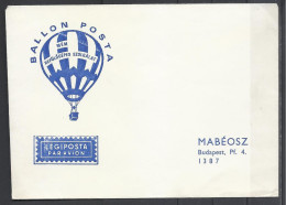 Hungary, Balloon Mail, Unused Cover, '70s. - Lettres & Documents