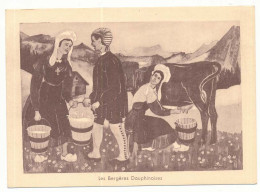 CPSM 10.5 X 15 D'après Une Aquarelle De P Welcomme - En Dauphiné - (2) Les Bergères  Traite D'une Vache - Welcome P.