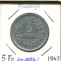 5 FRANCS 1947 FRANKREICH FRANCE Französisch Münze #AM369.D - 5 Francs