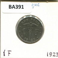 1 FRANC 1923 BELGIUM Coin FRENCH Text #BA391.U - 1 Franc