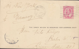 Canada Postal Stationery Ganzsache Entier 1c. Edw. VII. MONTREAL CAN. REC'D 1907 BERLIN (Arr.) Germany (2 Scans) - 1903-1954 Könige