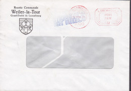 Luxembourg Recette Communale WEILER-LA-TOUR, PP Port Paye LUXEMBOURG 1985 Cover Brief Lettre Purple IMPRIMES Cds. - Frankeermachines (EMA)