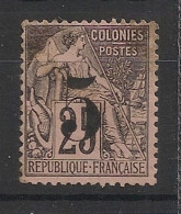 COCHINCHINE - 1886-87 - N°Yv. 4 - Type Alphée Dubois 5 Sur 25c Noir Sur Rose - Neuf (*) / MNG - Ungebraucht