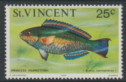 St Vincent 1975 Marine Life Parrot Fish 25c  MNH - Neufs