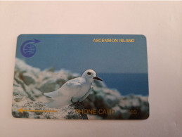 ASCENSION ISLAND   10 Pound BOOBY WHITE STERN/ BIRD   1CASC   USED  Old  Logo C&W **13325** - Ascension