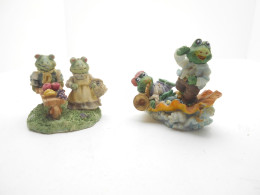 2  Figurines Grenouille En Résine Ranas - Frogs
