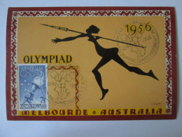 Australia-Melbourne 1956:Carte Maximum Olympiade Avec Des Timbres/Olympiad Maxicard With Stamps - Cartes-Maximum (CM)