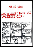 CPSM/CPM 10.5x15 Illustrateur FILIPANDRE "Mars 1986 Les Jeunes: Pour Qui Voteront-ils?" - Filipandre