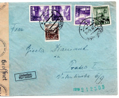 65646 - Slowakei - 1942 - 3@30h Luftpost MiF A LpBf TOPOL'CANY -> Boehmen & Maehren, M Dt Zensur - Storia Postale