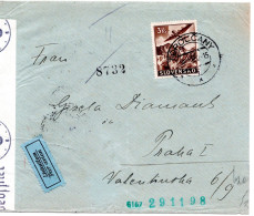 65650 - Slowakei - 1942 - 3Ks Luftpost EF A LpBf BRATISLAVA -> Boehmen & Maehren, M Dt Zensur - Covers & Documents