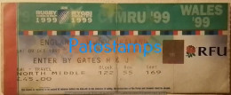 205278 SPORTS RUGBY WORLD CUP 1999 ENGLAND VS NEW ZEALAND TICKET ENTRADA NO POSTAL POSTCARD - Rugby
