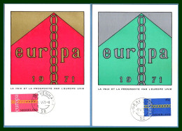 Carte Maximum Europa 1971 Nederland Netherlands Hollande Pays Bas Yv. N° 932 933  (voir !) - 1971