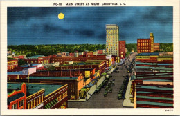 South Carolina Greenville Main Street At Night - Greenville