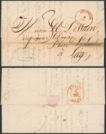 Précurseur - LAC Datée De Andennes (illustré, 1842) + Griffe PP Et Franco (par Barque) > Liège / Cockerill - 1830-1849 (Belgio Indipendente)