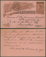 Congo Belge - EP Au Type N°33TT (SBEP) Expédié De Elisabethville (1911) > Vice Gouverneur Général à Bruxelles - Enteros Postales