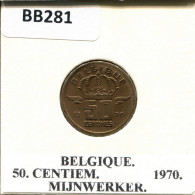 50 CENTIMES 1970 FRENCH Text BELGIQUE BELGIUM Pièce #BB281.F - 50 Cent