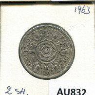 2 SHILLINGS 1963 UK GROßBRITANNIEN GREAT BRITAIN Münze #AU832.D - J. 1 Florin / 2 Schillings