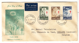 Finlande - Lettre De 1959 - Oblit Helsinki - Fleurs - - Covers & Documents