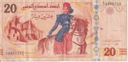 BILLETE DE TUNEZ DE 20 DINARS  DEL AÑO 2011 (BANKNOTE) - Tunisia