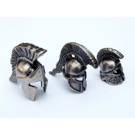 Spartan Helmets Miniature 3 Metallic Greek Set New In Box 00545 - People