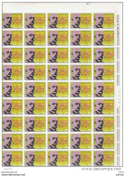 REPUBBLICA:  1972  G. VERGA  -  S. CPL. 2  VAL. N. -  FOGLI  DI  50  -  SASS. 1166/67 - Full Sheets