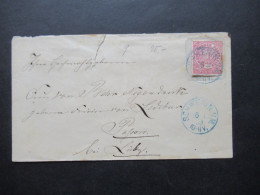 AD NDP 1869 GA Umschlag 1 Groschen Auf Umschlag Von Mecklenburg-Strelitz U 9 A Blauer Stempel K1 Schwerin I/M - Postal  Stationery