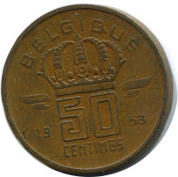 50 CENTIMES 1953 DUTCH Text BELGIUM Coin #BA395.U - 50 Cent