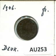 1 CENT 1906 NÉERLANDAIS NETHERLANDS Pièce #AU253.F - 1 Cent