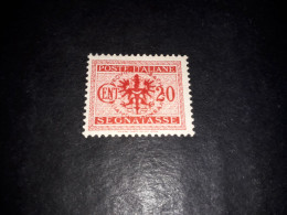 05AL35 REGNO D'ITALIA OCCUPAZIONE STRANIERA 1944 SEGNATASSE 20 CENT. SOPRASTAMPA "X" - Yugoslavian Occ.: Istria