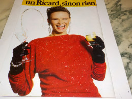 ANCIENNE  PUBLICITE UN RICARD SINON RIEN  1987 - Alcools