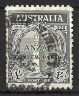 AUSTRALIA.....KING GEORGE V..(1910-36.)....ANZAC......1/-........SCUFF ON LEFT.......(CAT.VAL.£45...)....USED.... - Usati