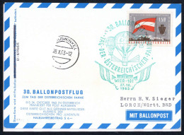 1963, Österreich, Palmer RBF 30 B, C, Brief - Meccanofilia