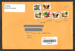 US Cover With Food Stamps Sent To Peru - Cartas & Documentos