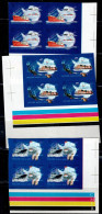 RUSSIA  2006 50 YEARS OF RUSSIAN ANTARCTIC RESEARCH BLOCK OF 4 IMPERF PROOF MI No 1304-6 MNH VF!! - Errors & Oddities