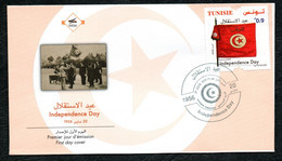 2022 - Tunisia- Tunisie-  Independence Day  - Fête De L’indépendance - Flag - Drapeau - FDC - Omslagen