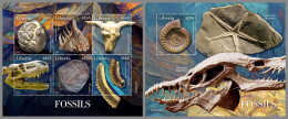 LIBERIA 2022 MNH Fossils Fossilien Fossiles M/S+S/S - OFFICIAL ISSUE - DHQ2318 - Fossili