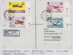 British Antarctic Territory (BAT) Registered Cover Ca Ca Rothera 17 MR 1985 (TR164B) - Covers & Documents