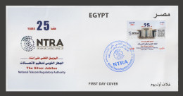 Egypt - 2023 - FDC - 25th Annie. Of National Telecom Regulatory Authority - Lettres & Documents