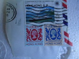 HONG KONG  USED 3  STAMPS  ON PAPER  PRINGER $ SHIPS 1983 - Sonstige & Ohne Zuordnung