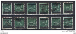 LUOGOTENENZA.:  1945  SOPRASTAMPATO  -  £. 2 / 25 C. VERDE  US. -  RIPETUTO  12  VOLTE  -  SASS. 525 - Gebraucht