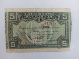 Espagne 5 Pesetas 1937 - 5 Pesetas