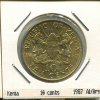 10 CENTS 1987 KENIA KENYA Münze #AS333.D - Kenia